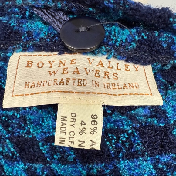 Boyne Valley Weavers Cape Poncho Blackwatch Houndstooth Tartan Ireland Made O/S - Picture 11 of 11